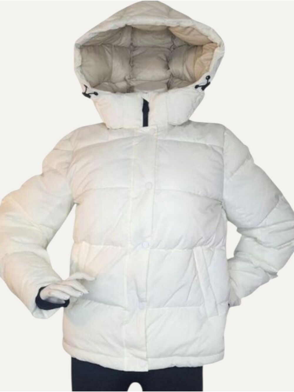 ONLY Premium White Thinsulate Puffer Jacket XS NWT Ski Hooded Winter